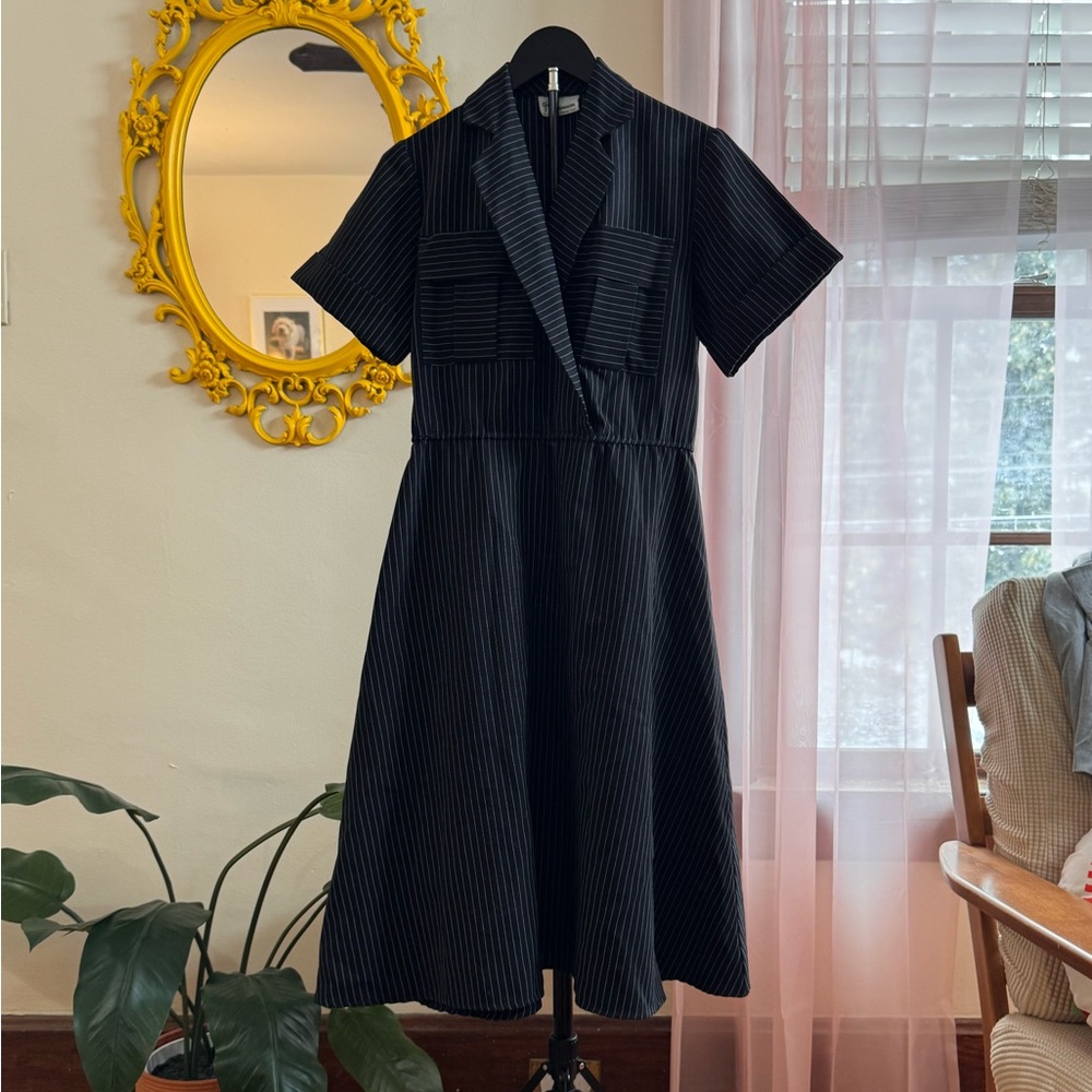 Vintage Black Pinstripe Dress